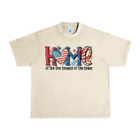 Sandshell home of the free because of the brave Urban Heavy Tee - MaliasSmallBusiness