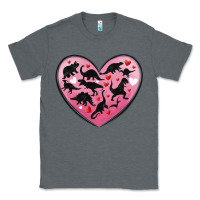 Charcoal Heather dinosaur valentine heart Classic Tee - MaliasSmallBusiness