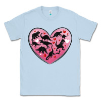 Dusty Blue dinosaur valentine heart Classic Tee - MaliasSmallBusiness