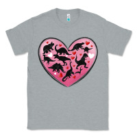 Heather Grey dinosaur valentine heart Classic Tee - MaliasSmallBusiness
