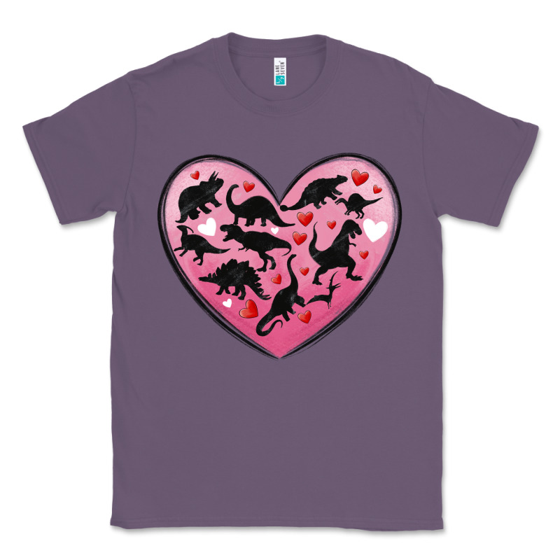 Dinosaur Valentine Heart Classic Tee by MaliasSmallBusiness | Teevron