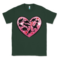 Sports Green dinosaur valentine heart Classic Tee - MaliasSmallBusiness