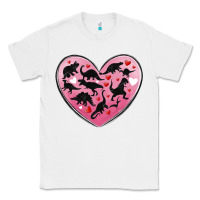 White dinosaur valentine heart Classic Tee - MaliasSmallBusiness