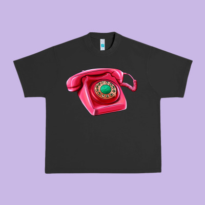Pink Telephone Urban Heavy Tee Designed By Adodesignshop
