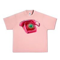 Salmon pink telephone Urban Heavy Tee - AdoDesignShop