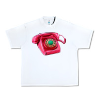 White pink telephone Urban Heavy Tee - AdoDesignShop