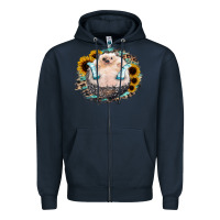 Navy Hedgehog with Sunflower Zipper Hoodie - Bettercallsaul