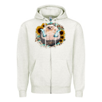 Oatmeal Heather Hedgehog with Sunflower Zipper Hoodie - Bettercallsaul