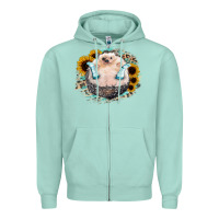 Seafoam Hedgehog with Sunflower Zipper Hoodie - Bettercallsaul