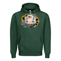 Sports Green Hedgehog with Sunflower Zipper Hoodie - Bettercallsaul