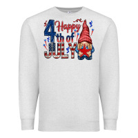 Oatmeal Heather Happy 4th Of July with gnome Premium Sweatshirt - HowdyJamesFarm