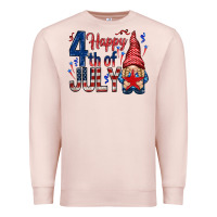 Pale Pink Happy 4th Of July with gnome Premium Sweatshirt - HowdyJamesFarm
