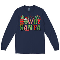 Navy howdy santa Long Sleeve Tee - MaliasSmallBusiness