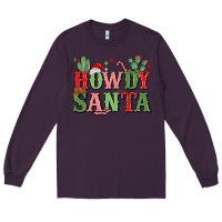 Plum howdy santa Long Sleeve Tee - MaliasSmallBusiness