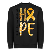 Black Finding the cure starts with hope Childhood Cancer Heavyweight Sweatshirt - NancyCooperArtShop