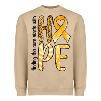 Finding The Cure Starts With Hope Childhood Cancer Heavyweight Sweatshirt | Teevron