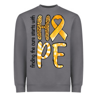 Storm Finding the cure starts with hope Childhood Cancer Heavyweight Sweatshirt - NancyCooperArtShop