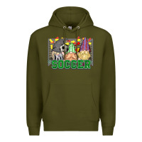 Army Green soccer gnomies Premium Hoodie - HowdyJamesFarm