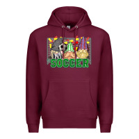 Burgundy soccer gnomies Premium Hoodie - HowdyJamesFarm