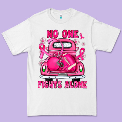 Breast Cancer No One Fights Alone Truck Football Premium Tee Designed By Jahusdesignshop
