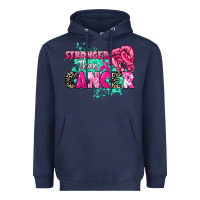 Navy Stronger than Cancer Heavyweight Hoodie - HowdyJamesFarm