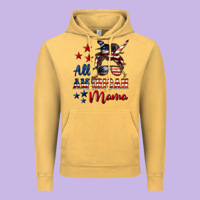 All American Mama Vintage Hoodie Designed By Lillyallendesigns