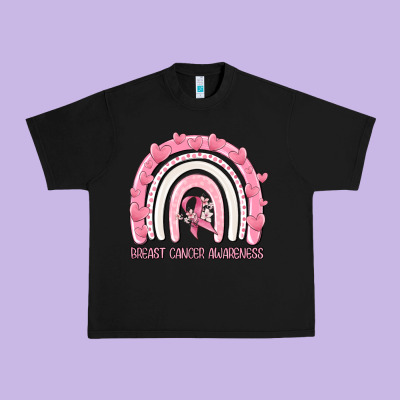 Breast Cancer  Awareness Rainbow Urban Heavy Tee Designed By Maliassmallbusiness