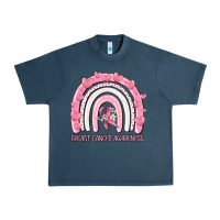 Midnight Navy breast cancer  awareness rainbow Urban Heavy Tee - MaliasSmallBusiness