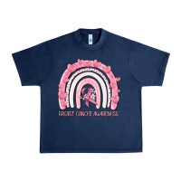 Navy breast cancer  awareness rainbow Urban Heavy Tee - MaliasSmallBusiness