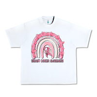 White breast cancer  awareness rainbow Urban Heavy Tee - MaliasSmallBusiness