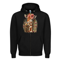 Black Giraffe with Floral Zipper Hoodie - Bettercallsaul