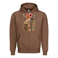 Chestnut Giraffe with Floral Zipper Hoodie - Bettercallsaul