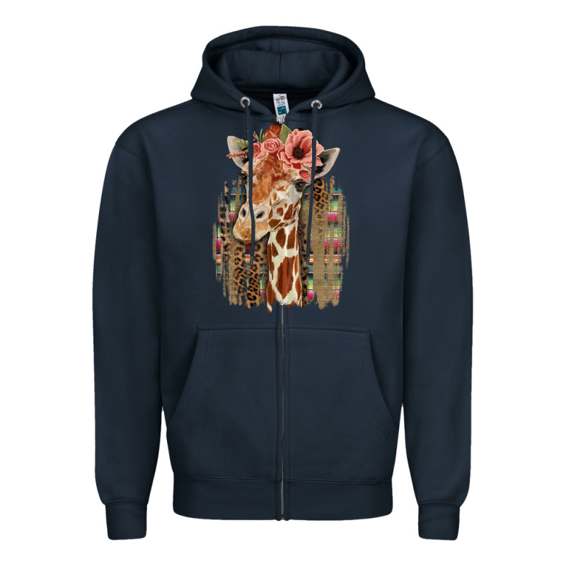 Giraffe With Floral Zipper Hoodie by Bettercallsaul | Teevron