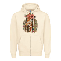 Sandshell Giraffe with Floral Zipper Hoodie - Bettercallsaul