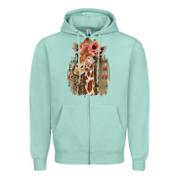 Seafoam Giraffe with Floral Zipper Hoodie - Bettercallsaul