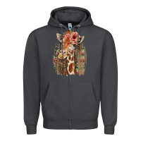 Smoke Giraffe with Floral Zipper Hoodie - Bettercallsaul