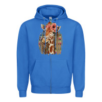 True Royal Giraffe with Floral Zipper Hoodie - Bettercallsaul