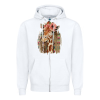 White Giraffe with Floral Zipper Hoodie - Bettercallsaul