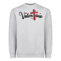 Heather Grey valentine cross glitter Heavyweight Sweatshirt - MaliasSmallBusiness