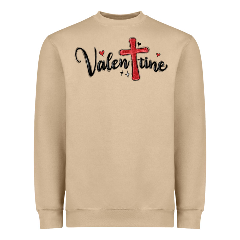 Valentine Cross Glitter Heavyweight Sweatshirt by MaliasSmallBusiness | Teevron