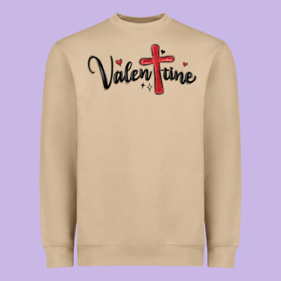 Valentine Cross Glitter Heavyweight Sweatshirt Designed By Maliassmallbusiness