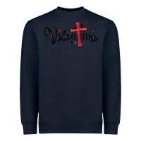 Navy valentine cross glitter Heavyweight Sweatshirt - MaliasSmallBusiness