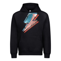 Black American flag lightning bolt 4th of july Urban Hoodie - FaDigitalArtStudio