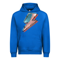 Cobalt American flag lightning bolt 4th of july Urban Hoodie - FaDigitalArtStudio