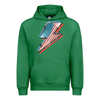 Emerald American flag lightning bolt 4th of july Urban Hoodie - FaDigitalArtStudio