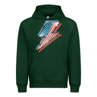 Forest Green American flag lightning bolt 4th of july Urban Hoodie - FaDigitalArtStudio