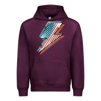 Mauve Wine American flag lightning bolt 4th of july Urban Hoodie - FaDigitalArtStudio