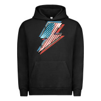 Pigment Black American flag lightning bolt 4th of july Urban Hoodie - FaDigitalArtStudio
