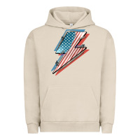 Pigment French Oak American flag lightning bolt 4th of july Urban Hoodie - FaDigitalArtStudio