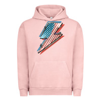 Pigment Salmon American flag lightning bolt 4th of july Urban Hoodie - FaDigitalArtStudio